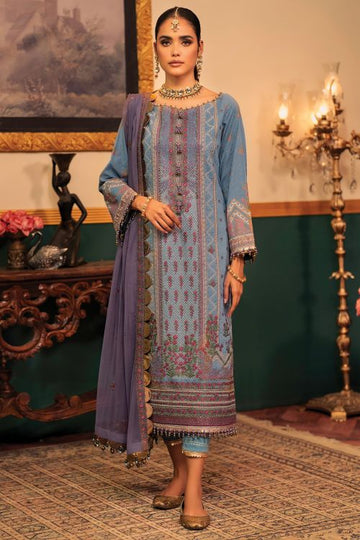 Alkaram FC- 29J-22-Light Blue Festive Eid Lawn 2022 Online Shopping